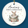 Custom Baby First Christmas Ceramic Ornament - Personalized Christmas Baby Shower, Gifts For New Moms, New Dads, New Parents - First Christmas Wrapped In Pure Love