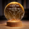Custom Crystal Globe Lamp - Personalized Anniversary Wedding Gifts For Husband And Wife, Him And Her - I Met You I Chose You