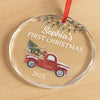 Custom Baby First Christmas Glass Ornament - Personalized Christmas Baby Shower, Gifts For New Moms, New Dads, New Parents - Baby’s Christmas Debut