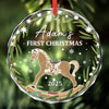 Custom Baby First Christmas Glass Ornament - Personalized Christmas Baby Shower, Gifts For New Moms, New Dads, New Parents - New Joy This Christmas