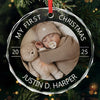 Custom Baby First Christmas Glass Ornament - Personalized Christmas Baby Shower, Gifts For New Moms, New Dads, New Parents - Santa’s Smallest Believer