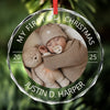 Custom Baby First Christmas Glass Ornament - Personalized Christmas Baby Shower, Gifts For New Moms, New Dads, New Parents - Santa’s Smallest Believer