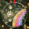 Custom Circle Glass Ornament - Personalized Pet Christmas Memorial Sympathy Gifts For Dogs, Cats - Crossed the Rainbow Loved