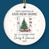 Custom Photo First Christmas In New Home Ceramic Ornament - Personalized Anniversary Christmas Wedding Gifts For Husband And Wife, Him And Her, New Homeowners, Couples, Friends - Together We Built This Home