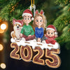 Custom Acrylic Ornament - Personalized Christmas Birthday Gifts For Family, Dog Cat Lovers - Our Family Our Furry Joy