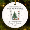 Custom Photo First Christmas In New Home Ceramic Ornament - Personalized Anniversary Christmas Wedding Gifts For Husband And Wife, Him And Her, New Homeowners, Couples, Friends - Together We Built This Home