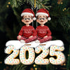 Custom Acrylic Ornament - Personalized Christmas Birthday Gifts For Family, Dog Cat Lovers - Joy Begins With Us