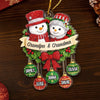 Custom Snowman Acrylic Ornament - Personalized Christmas Birthday Gifts For Grandpa, Grandma - Together Our Hearts Find Home