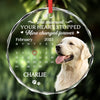 Custom Photo Circle Glass Ornament - Personalized Pet Christmas Memorial Sympathy Gifts For Dogs, Cats - Cherished Paws Forever In Our Hearts
