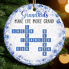 Custom Scrabble Ceramic Ornament - Personalized Birthday Gifts For Grandpa, Grandma - Love Lives Where We Belong