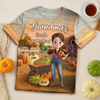 Custom Fall Autumn Unisex T-shirt - Personalized Birthday Gifts For Mom, Grandma - Little Smiles Bloom From Gentle Hands