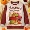 Custom Fall Autumn Waffle Sweatshirt - Personalized Birthday Gifts For Mom, Grandma - Laughter Echoes Through Every Hug