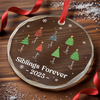 Custom Circle Glass Ornament - Personalized Christmas Birthday Gifts For Brother, Sister - Happiness Under The Tree