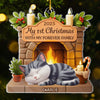 Custom First Christmas Acrylic Ornament - Personalized Christmas Birthday Gifts For Cat Lovers, Cat Mom And Dad - With My Forever Family