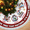 Custom Snowman Tree Skirt - Personalized Christmas Birthday Gifts For Mom, Dad, Brother, Sister, Kids - Hugs Beneath The Tree