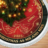 Custom First Christmas Tree Skirt - Personalized Anniversary Christmas Wedding Gifts For Husband And Wife, Him And Her - Warm Hearts One Winter Night