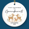 Custom Baby's First Christmas Grandparents Ceramic Ornament - Personalized Christmas Birthday Gifts For First Time Grandparents, Future Grandpa and Grandma, Family - New Little Christmas Miracle