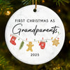Custom Baby's First Christmas Grandparents Ceramic Ornament - Personalized Christmas Birthday Gifts For First Time Grandparents, Future Grandpa and Grandma, Family - Grandbaby Magic This Christmas