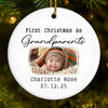 Custom Baby's First Christmas Grandparents Ceramic Ornament - Personalized Christmas Birthday Gifts For First Time Grandparents, Future Grandpa and Grandma, Family - Grandma And Grandpa Season