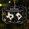 Custom Long Distance Acrylic Ornament - Personalized Best Friend Christmas Birthday Gifts For Women, Besties, Sisters, BFF - Apart By Miles Bound By Love