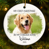 Custom Photo First Christmas Pet Ceramic Ornament - Personalized Christmas Birthday Gifts For Dog Lovers, Cat Lovers, Pet Dad And Mom, New Pet Ornament - First Christmas With Fur Baby