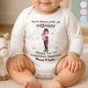 Custom First Christmas Long Sleeve Baby Onesie - Personalized Christmas Baby Shower, Gender Reveal Gifts For New Moms, New Dads, New Parents - Tiny Hands Big Love