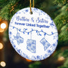 Custom Long Distance Ceramic Ornament - Personalized Christmas Birthday Gifts Brother, Sister - Miles Apart Same Heart
