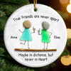 Custom Sea Glass Ceramic Ornament - Personalized Best Friend Birthday Gifts For Women, Besties, Sisters, BFF - Laugh Louder With You