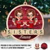 Custom Double Layer Wooden Ornament - Personalized Best Friend Christmas Birthday Gifts For Women, Besties, Sisters, BFF - Cheers To Our Jolly Moments