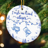 Custom Long Distance Ceramic Ornament - Personalized Best Friend Christmas Birthday Gifts For Women, Besties, Sisters, BFF - Wishing You Were Here