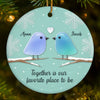 Custom Sea Glass Ceramic Heart Ornament - Personalized Anniversary Christmas Wedding Gifts For Husband And Wife, Him And Her, Couples, Beach Lovers - Sea Glass Hearts Alike