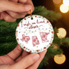 Custom Long Distance Ceramic Ornament - Personalized Best Friend Christmas Birthday Gifts For Women, Besties, Sisters, BFF - Far Yet Always Close