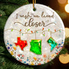 Custom Long Distance Ceramic Ornament - Personalized Best Friend Christmas Birthday Gifts For Women, Besties, Sisters, BFF - Our Bond Travels Every Mile