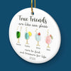 Custom Sea Glass Ceramic Ornament - Personalized Best Friend Christmas Birthday Gifts For Women, Besties, Sisters, BFF, Beach Lovers - Where Love Meets Shore