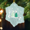 Custom Sea Glass Acrylic Ornament - Personalized Anniversary Christmas Wedding Gifts For Husband And Wife, Him And Her, Couples, Beach Lovers - Two Hearts One Shore