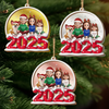 Custom Wooden Mirror Acrylic Ornament - Personalized Christmas Birthday Gifts For Mom, Dad, Brother, Sister, Kids - Joy Begins Where We Gather