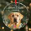 Custom Photo Circle Glass Ornament - Personalized Pet Christmas Memorial Sympathy Gifts For Dogs, Cats - Love That Never Fades