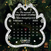 Custom Acrylic Ornament - Personalized Pet Christmas Memorial Sympathy Gifts For Dogs, Cats - Love Leaves Gentle Pawprints