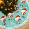 Custom Photo Nativity Scene Tree Skirt - Personalized Christmas Birthday Gifts For Dog Cat Lovers, Dog Dad And Mom, Cat Owners - Warm Wishes Within