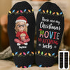 Custom Crew Socks - Personalized Christmas Birthday Gifts For Women, Men - Movie Time, Holiday Edition