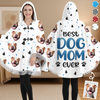 Custom Photo Poncho Wearable Blanket - Personalized Christmas Birthday Gifts For Dog Cat Lovers, Dog Dad And Mom, Cat Owners - Dog Hair Is My Glitter