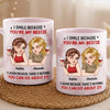 Custom 11oz Pink Marble Mug - Personalized Best Friend Birthday Gifts For Women, Besties, Sisters, BFF - I Smile Because You Are My Bestie