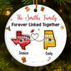Custom Long Distance Ceramic Ornament - Personalized Christmas Birthday Gifts For Mom, Dad, Brother, Sister, Kids - From My Heart To Yours