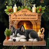 Custom First Christmas Acrylic Ornament - Personalized Christmas Birthday Gifts For Dog Lovers, Dog Dad And Mom - Loyal Hearts Wagging Tails