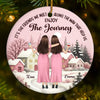 Custom Ceramic Ornament - Personalized Best Friend Christmas Birthday Gifts For Women, Besties, Sisters, BFF - Laughing All The Way Together