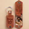 Custom Photo Engraved Leather Keychain - Personalized Anniversary Wedding Gifts For Husband And Wife, Him And Her - We Grow Closer Each Day