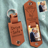 Custom Photo Engraved Leather Keychain - Personalized Anniversary Wedding Gifts For Husband And Wife, Him And Her - Love Grows Where We Belong