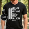 Custom Unisex T-Shirt With Design On Sleeve - Personalized Birthday Gifts For Dad, Grandpa - Loved By Kids & Grandkids