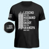 Custom Unisex T-Shirt With Design On Sleeve - Personalized Birthday Gifts For Dad, Grandpa - Loved By Kids & Grandkids
