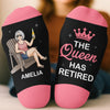 Custom Crew Socks - Personalized Retirement Gifts For Women, Coworker, Work Bestie - Goodbye Work, Hello Life